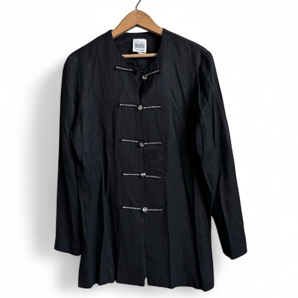 R&M Richards Jackets & Blazers - Vintage R&M Richards by Karen Kwong Black Rhinestone Jacket Size 8